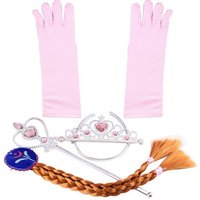 Katara Prinzessin-Kostüm Eiskönigin Elsa Handschuhe oder Diadem Bundle, Elsa, Cinderella, Dornröschen, Prinzessin, Fasching Kostüm Karneval von Katara