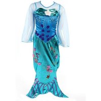 Katara Prinzessin-Kostüm Märchenkleid Meerjungfrau Ariel für Mädchen blau, Faschingskostüm, Karnevalskostüm, Karneval, Fasching, Kleid, Kinder von Katara