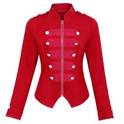 Kate Kasin Damen Victorian Steampunk Ringmaster Jacke Military Blazer XX-Large Red-1 von Kate Kasin