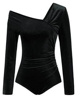 Kate Kasin Elegant Damen Body Bodysuit Asymmetrischer Schulter-Body Mit Skims BodysuitFarbe:SchwarzM von Kate Kasin