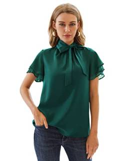 Kate Kasin Oberteile Damen Sexy Schicke Festliche Blusen mit Schluppenbluse Schmückt Top Business Outfit Bluse von Kate Kasin