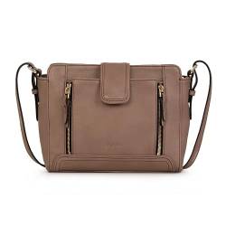 Kate Lee Damen Anita Tasche aus Leder, mit Schulterriemen, Sandfarben Ledertasche, beige von Kate Lee