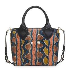 Kate Lee Damen Dressy Tasche aus Leder, dreifarbig Ledertasche, blau von Kate Lee