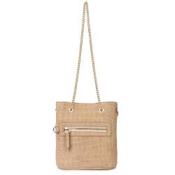 Kate Lee Damen Mini Kacy Cro Tasche aus Leder, mit Schulterriemen, Beige Ledertasche von Kate Lee