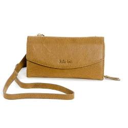 Kate Lee Damen Tobacco avec intérieur Portefeuille Sac à bandoulière en Cuir NLIYANE Interior Wallet Kartenhalter Tasche Zwei Schulterriemen aus Leder und Kette, Petit, Tabak-Braun, Petit von Kate Lee