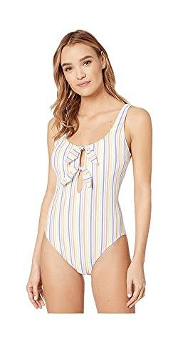 Kate Spade New York Beach Stripe Seersucker Bunny Tie Front One-Piece White MD von Kate Spade New York