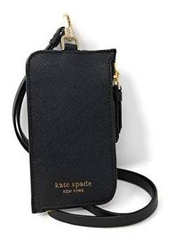 Kate Spade New York L-Zip Saffiano Leather Card Case Lanyard Black von Kate Spade New York