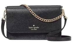 Kate Spade New York Madison Damen Umhängetasche aus Saffiano-Leder, kleine Klappe, Schwarz von Kate Spade New York