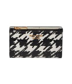 Kate Spade New York Morgan Painterly Portemonnaie aus Saffiano-Leder mit Hahnentrittmuster, klein, schmal, Schwarz / mehrfarbig, Einheitsgröße, Schwarz Multi, Einheitsgröße, Morgan Painterly von Kate Spade New York