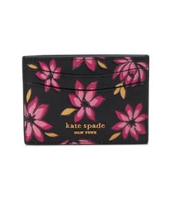 Kate Spade New York Morgan Winter Blooms Kartenetui aus Saffiano-Leder, geprägt, Pink, mehrfarbig, Einheitsgröße, Pink multi, Einheitsgröße, Morgan Winter Blooms Kartenetui aus Saffiano-Leder von Kate Spade New York