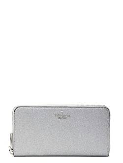 Kate Spade New York Shimmy Glitter Boxed Large Continental Wallet (Silver) von Kate Spade New York