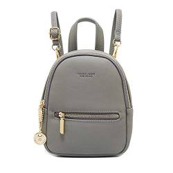 Katech Damen Rucksack, Damen Pu Leder Mini Rucksack Reisen Klein Rucksack, Kluge Wahl für Elegante Damen (Grau) von Katech