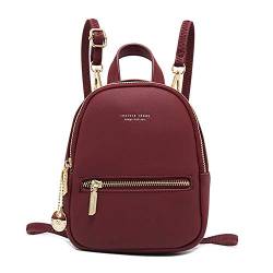 Katech Damen Rucksack, Damen Pu Leder Mini Rucksack Reisen Klein Rucksack, Kluge Wahl für Elegante Damen (Rot) von Katech