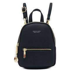 Katech Damen Rucksack, Damen Pu Leder Mini Rucksack Reisen Klein Rucksack, Kluge Wahl für Elegante Damen (Schwarz) von Katech