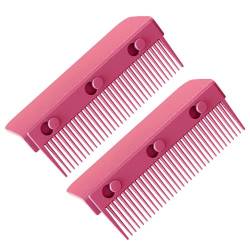 Hitzebeständiger Haarkamm für Mädchen, Glätteisen, Glätteisen, Glätteisen, Zubehör, professionelles Zuhause, Frauen, Pinsel-Styling, Rosenrot, 2 Stück von Katolang