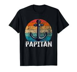 Papitän Kapitän Bester Papa Dad Daddy der Welt Vatertag T-Shirt von Kattos - Papitän Geschenk zum Vatertag Geburtstag