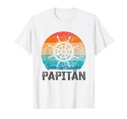 Papitän Kapitän Bester Papa Dad Daddy der Welt Vatertag T-Shirt von Kattos - Papitän Geschenk zum Vatertag Geburtstag