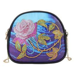 5D Diamond Painting Geldbörsen Tasche mit Kette, DIY Diamond Art Painting Handbag, Diamant Malerei Leder Münze Geldbörse Unterarmtasche für Mädchen Frauen von Katutude