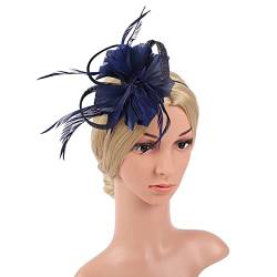 Damen Haarband, Fascinator Hüte Vintage Brautschleier Hochzeit Haarschmuck Feder Kopfschmuck Schleier Bankett Mesh Hut Fasching Haarklammer Haarreif für Cocktail Tea Party von Katutude