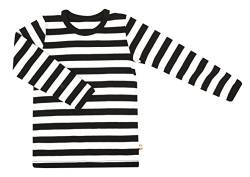 Katvig Kinder Langarmshirt aus Bio-Baumwolle gestreift, Größe:98, Farbe:schwarz/weiß von Katvig