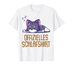 Offizielles Schlafshirt Katze T-Shirt von Katze Schlafshirt