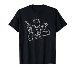 Eine lustige Karate Katze T-Shirt von Katzen Cats Designs24