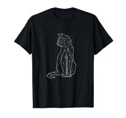 Geometrische Katze Silhouette im Polygon Stil Katze T-Shirt von Katzen Cats Designs24