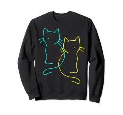 80er 90er Katzen Retro Vintage Katze Sweatshirt von Katzen Geschenk Katze Geschenkideen niedlich