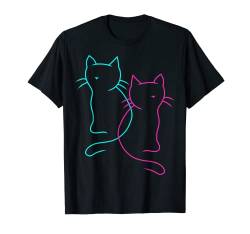 80er 90er Katzen Retro Vintage Katze T-Shirt von Katzen Geschenk Katze Geschenkideen niedlich