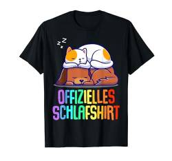 Offizielles Schlafshirt Pyjama Nachthemd Hund Katze Geschenk T-Shirt von Katzen Hund Geschenkidee Langschläfer Faulenzer