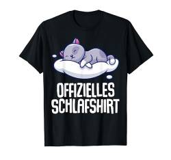 Offizielles Schlafshirt Pyjama Katze Kätzchen Kater Geschenk T-Shirt von Katzen Kater Geschenkidee Langschläfer Nachthemd