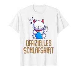Offizielles Schlafshirt Pyjama Katze Kätzchen Kater Geschenk T-Shirt von Katzen Kater Geschenkidee Langschläfer Nachthemd