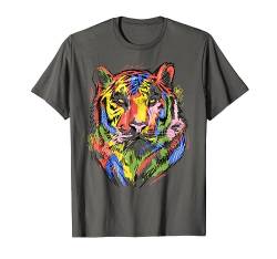 Regenbogen Tiger Baby Kunst Motiv für Herren Damen Kinder T-Shirt von Katzen Raubtier, lustige Sprüche
