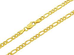 Kauf-mich-weg Figarokette 925 Sterling Silber vergoldet 3 mm breit Länge wählbar 45 50 55 60 cm Silberkette Halskette Kette Gold (45) von Kauf-mich-weg