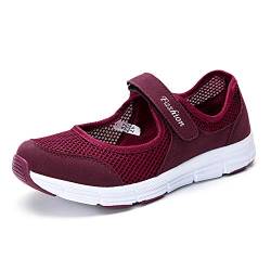 Kauson Damen Sneakers Schaukelschuhe Mesh Erhöhung Schuhe Weiche Bottom Rocking Schuhe Turnschuhe Freizeitschuhe Damenschuhe Sport Schuhe 35-43 Outdoor Walking Schuhe Sale Sommerschuhe Grau von Kauson