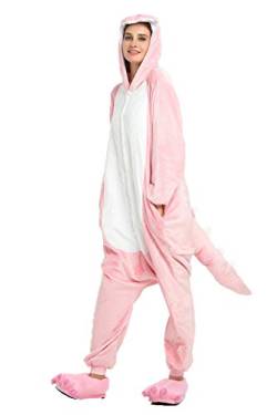 Kauson Unisex Elefant Pyjamas Onesie Karton Animal Cosplay Fasching Kostüm Warm Gefüttert Body Overall Tier Nachtwäsche Kigurumi Karneval Halloween Weihnachten Xmas Pyjamas Sleepwear von Kauson