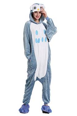 Kauson Unisex Elefant Pyjamas Onesie Karton Animal Cosplay Fasching Kostüm Warm Gefüttert Body Overall Tier Nachtwäsche Kigurumi Karneval Halloween Weihnachten Xmas Pyjamas Sleepwear von Kauson