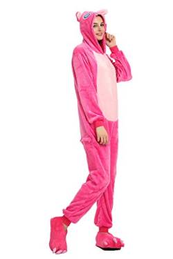 Kauson Unisex Elefant Pyjamas Onesie Karton Animal Cosplay Fasching Kostüm Warm Gefüttert Body Overall Tier Nachtwäsche Kigurumi Karneval Halloween Weihnachten Xmas Pyjamas Sleepwear von Kauson