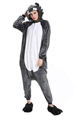 Kauson Unisex Kaninchen Pyjamas Onesie Karton Animal Cosplay Fasching Kostüm Warm Gefüttert Body Overall Tier Nachtwäsche Kigurumi Karneval Halloween Weihnachten Xmas Pyjamas Sleepwear von Kauson