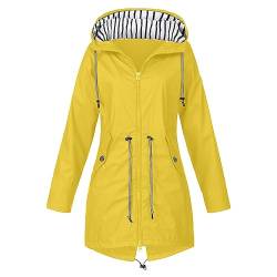 Kavitoz Damen'S Waterproof Foldable Raincoat Rain Jacket With Hood, Lightweight Breathable Windbreaker Long Jacket For Damen, Transition Jacket, Cycling/Sports/Outdoor Jacket von Kavitoz