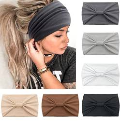 Kavya 6 Pcs Stirnband Damen Breite Elastische Weiche Boho Haarbänder Leopard Print Haarschmuck Yoga Sport Haarband Mehrfarbig Haarreifen Damen von Kavya