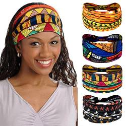 Kavya Stirnband Damen Haarband Afrika Haarbänder Boho Haarreifen Damen Breit Headband Elastische Haarschmuck von Kavya