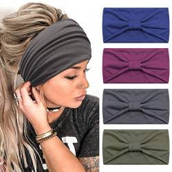 Stirnband Damen Breite Elastische Weiche Boho Haarbänder Leopard Print Haarschmuck Yoga Sport Haarband Mehrfarbig Haarreifen Damen Haartücher Damen von Kavya