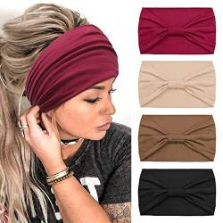 Stirnband Damen Breite Elastische Weiche Boho Haarbänder Leopard Print Haarschmuck Yoga Sport Haarband Mehrfarbig Haarreifen Damen Haartücher Damen von Kavya