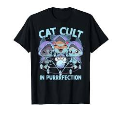 Pastel Goth Kawaii Okkulte Katze Kult Beschwörung T-Shirt von Kawaii Pastel Goth Heaven