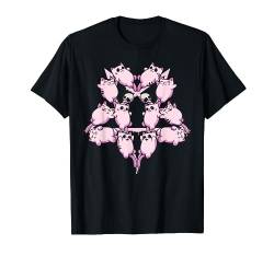 Pastell Goth Kawaii Okkulte Hexenkatzen auf Pentagramm Pentagramm T-Shirt von Kawaii Pastel Goth Heaven