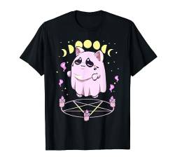 Pastell Goth Kawaii Okkultes Pentagramm Katze Geist Mond Phase T-Shirt von Kawaii Pastel Goth Heaven