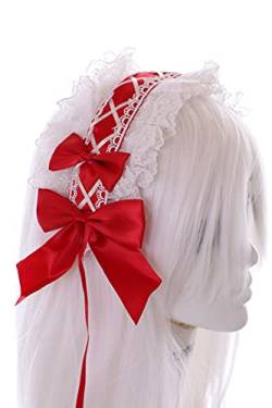 C-05-4 Rot Zofe Maid Lolita Haarband mit Schleife Gothic Haarschmuck Kopfband von Kawaii-Story