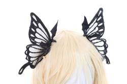 C-111 Schwarz Schmetterling Flügel Haarclips Gothik Lolita Party Feier Haarschmuck Kopfaccessoir von Kawaii-Story