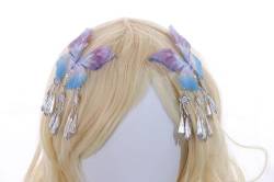 C-113 Blau Lila Schmetterling Flügel Haarclips Fee Hanfu Party Feier Haarschmuck Kopfaccessoir von Kawaii-Story